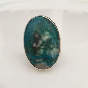 Cerrillos turquoise sterling silver ring size 7